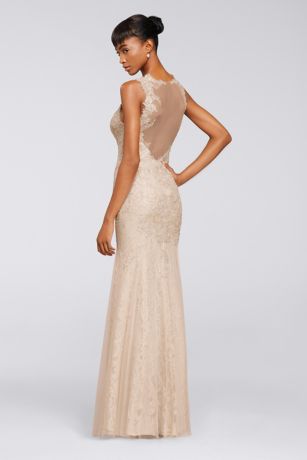 david's bridal illusion neckline