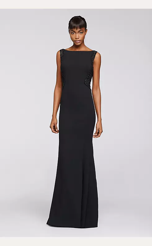 Long Dress With Illusion Side Panels and Open Back Image 1