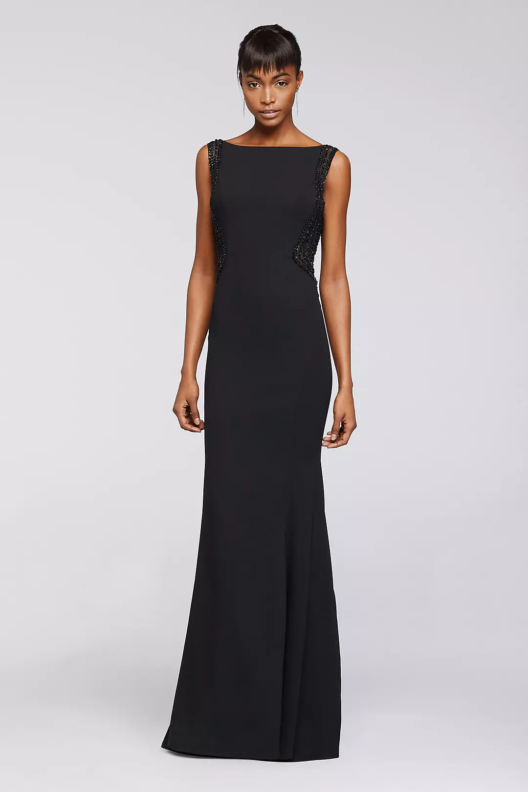 Long Dress With Illusion Side Panels and Open Back Image