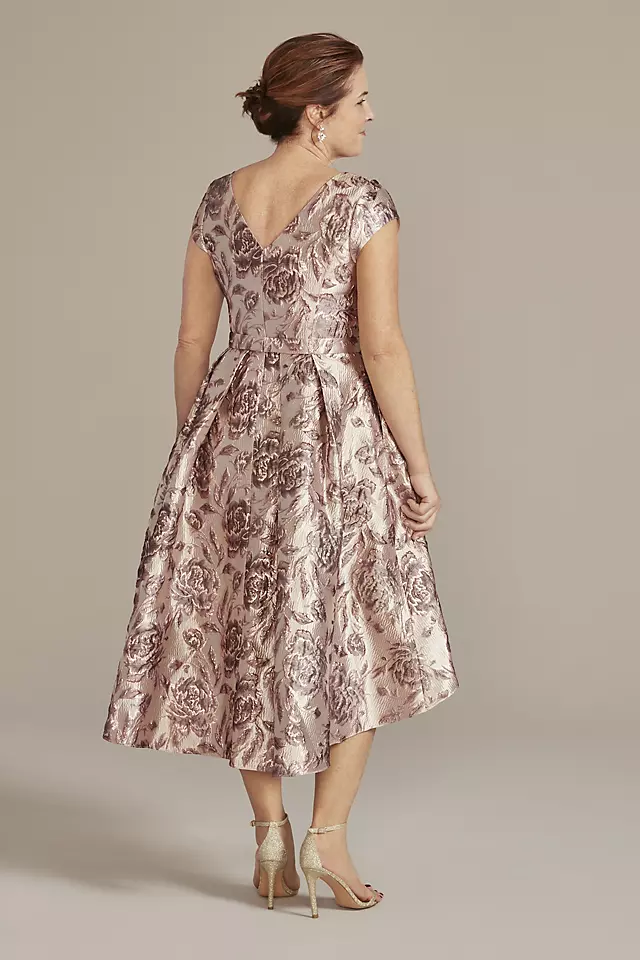 Floral Brocade High-Low A-Line Dress Image 2