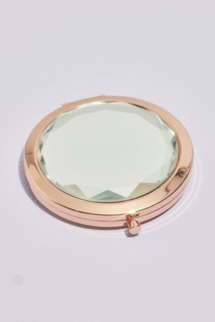 Faceted Rose Gold Compact Mirror