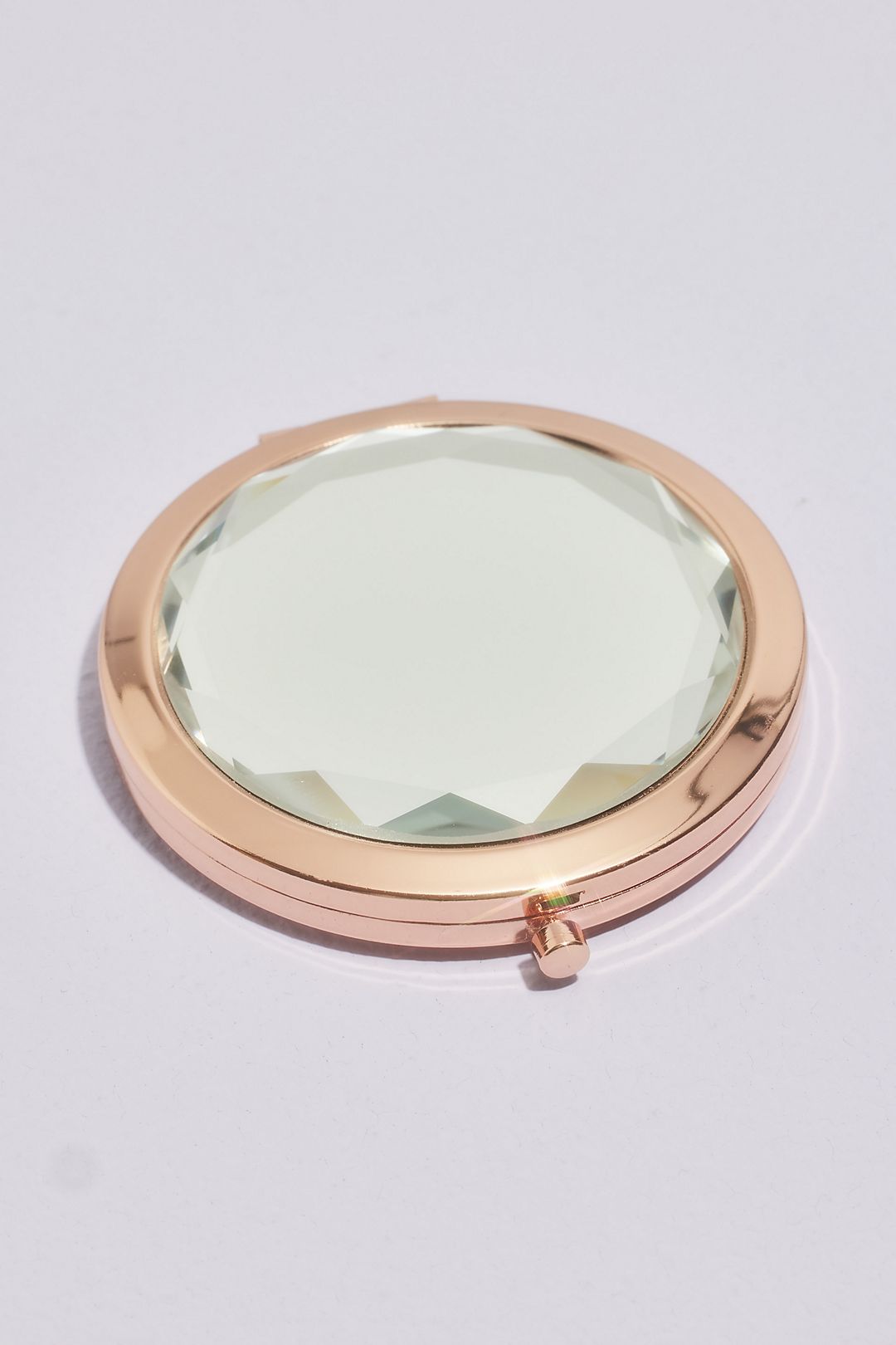 Faceted Rose Gold Compact Mirror Image 1
