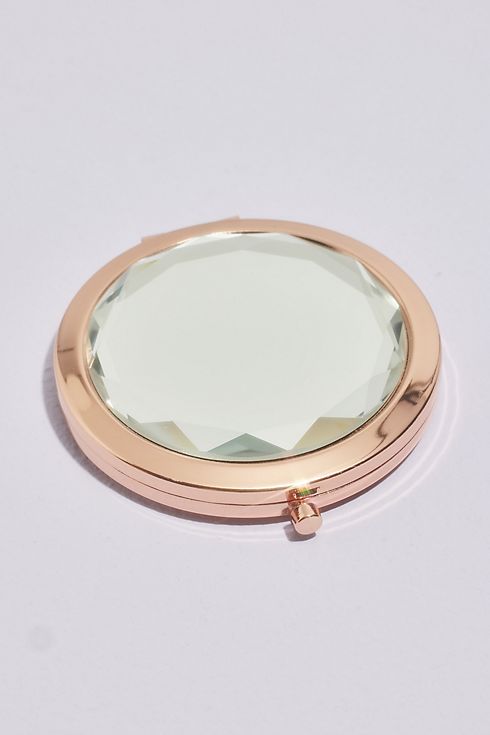 Faceted Rose Gold Compact Mirror Image 1