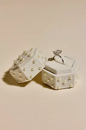 Pearl and Velvet Ring Box | David's Bridal Pearl and Velvet Ring Box | David's Bridal