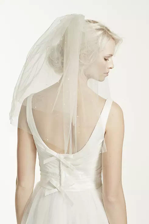 Double Layer Tulle Veil with Teardrop Accents Image 2