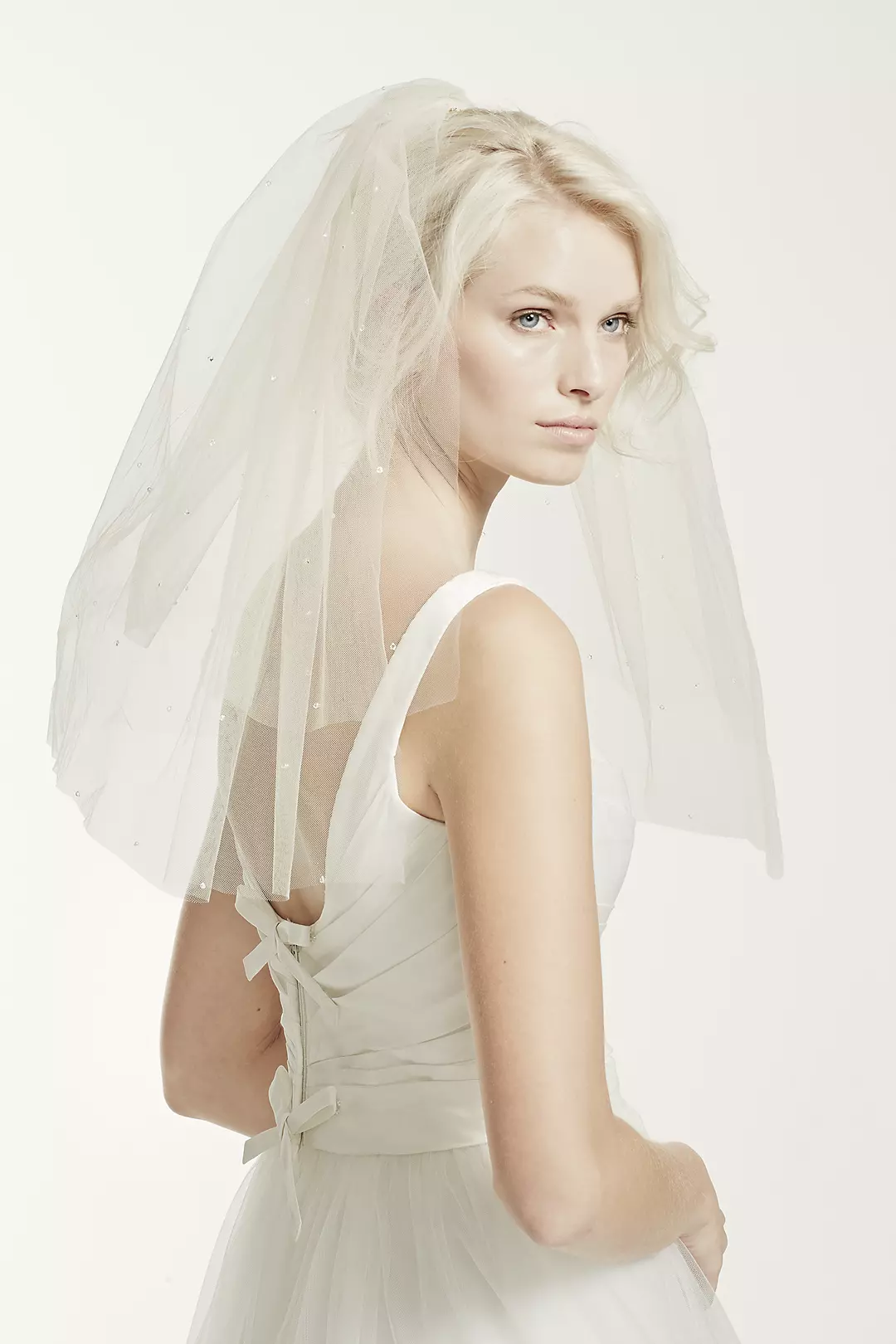 Double Layer Tulle Veil with Teardrop Accents Image