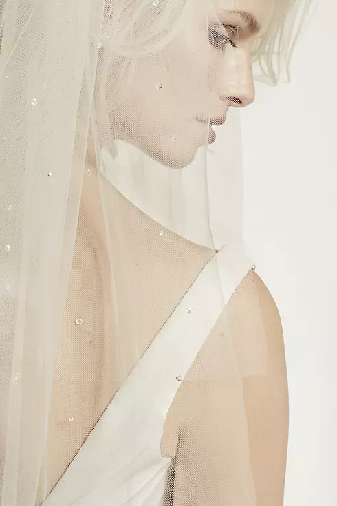 Double Layer Tulle Veil with Teardrop Accents Image 3