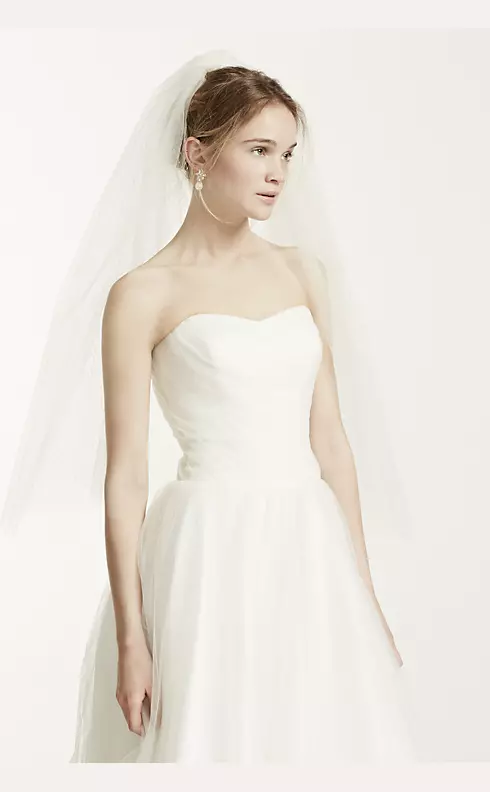 Two Tier Elbow Length Shimmer Tulle Veil Image 1