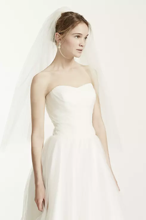 Two Tier Elbow Length Shimmer Tulle Veil Image 1