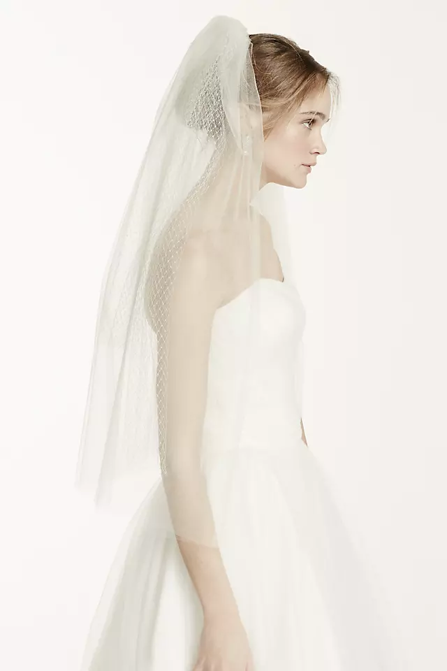 Two Tier Elbow Length Shimmer Tulle Veil Image 4