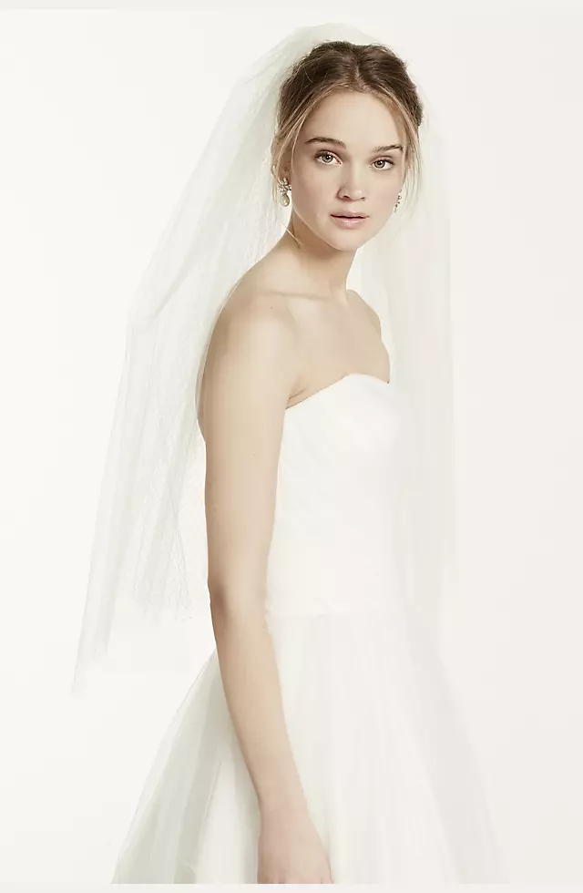 Two Tier Elbow Length Shimmer Tulle Veil Image 2