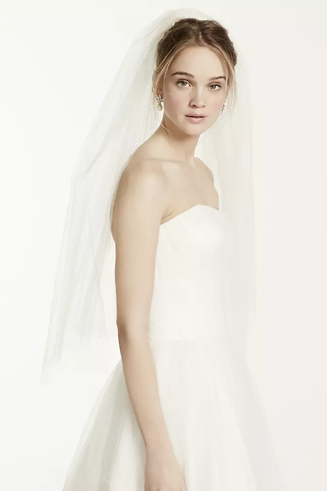 Two Tier Elbow Length Shimmer Tulle Veil Image 2