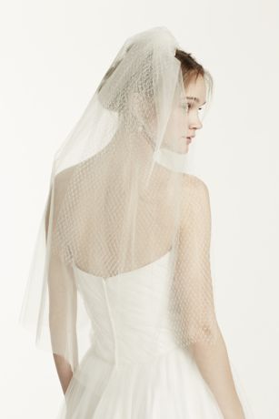 Two Tier Elbow Length Shimmer Tulle Veil | David's Bridal