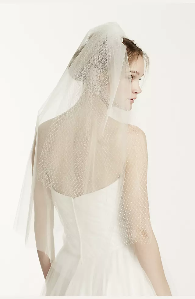 Two Tier Elbow Length Shimmer Tulle Veil Image 3