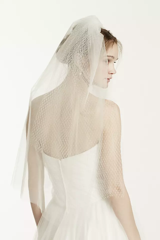 Two Tier Elbow Length Shimmer Tulle Veil Image 3