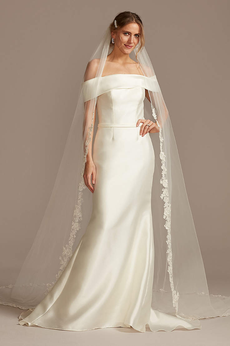 FantasyWhite/Off White Cathedral Length Lace Edge Bride Wedding Bridal Long Veil 