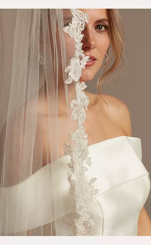 Ivory Wedding Veils with crystals  Ivory Cathedral Veil with crystals –  MWBRIDALSTORE