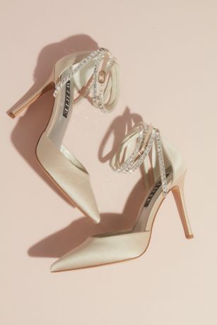 satin wrap heels