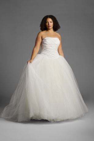 White by VeraWang バレリーナVW351007 White by Vera Wang Draped Taffeta Wedding Dress | David's Bridal