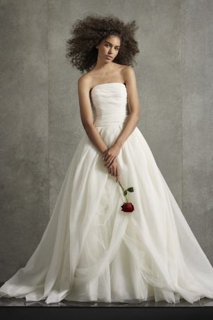 david's bridal black and white wedding dress