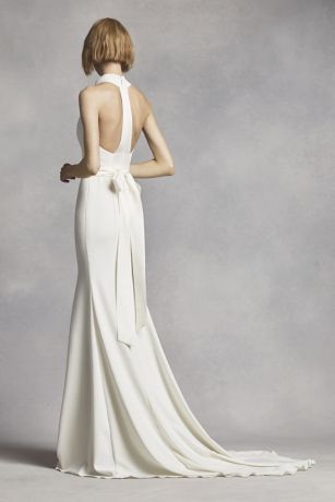 White by Vera Wang High Neck Halter  Wedding  Dress  David 
