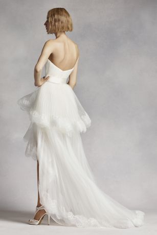 White by Vera Wang High Low Tiered Wedding Dress | David's Bridal