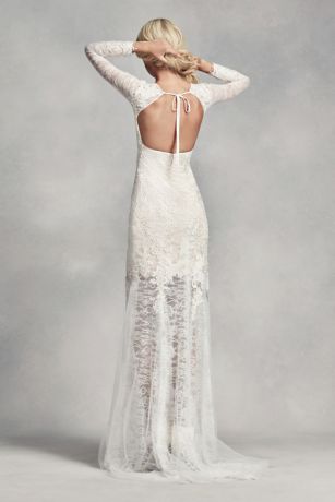 White by Vera Wang Lace and Beads Wedding Dress | David's Bridal