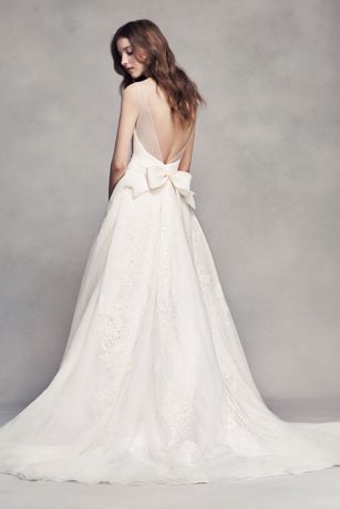 white by vera wang two piece pleated wedding set