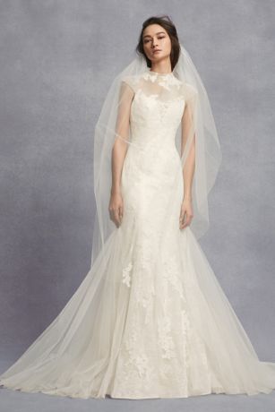 david's bridal illusion neckline