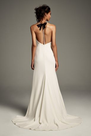 david's bridal black and white wedding dress