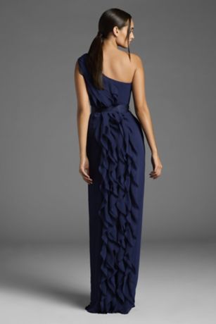 White by Vera Wang Ruffled One-Shoulder Dress