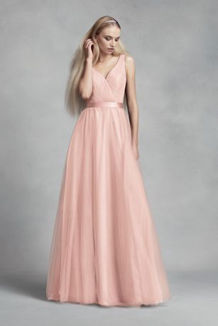 david's bridal tulle bridesmaid dress