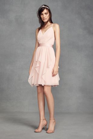 david's bridal short lace bridesmaid dress