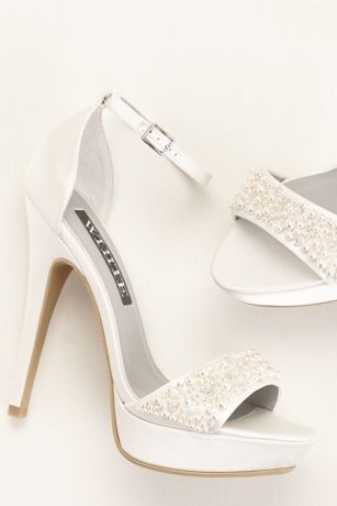 White by Vera Wang Embellished Platform Sandals | David's Bridal