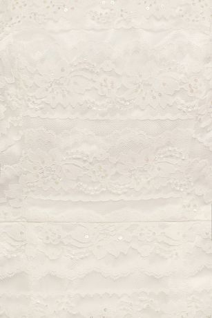 Petite Beaded Lace Sheath with Godet Inserts | David's Bridal