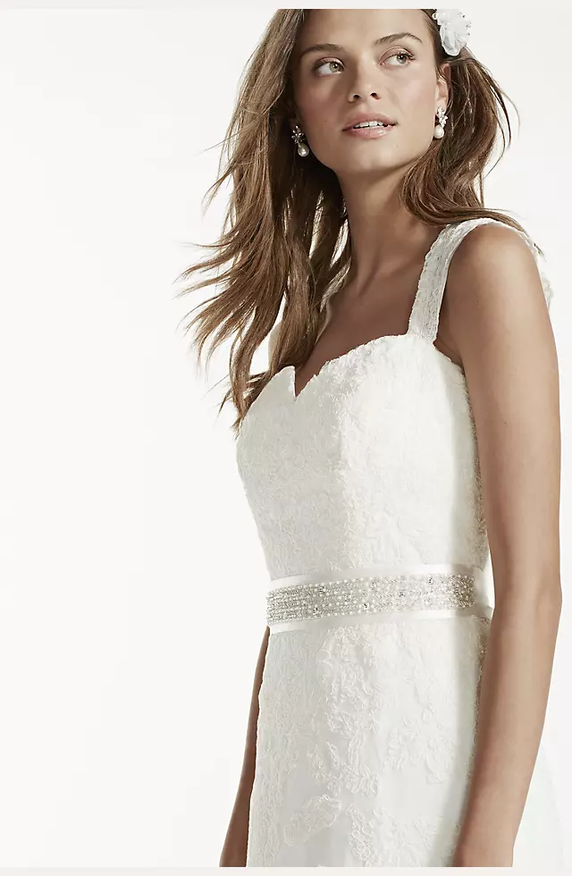 Cap Sleeve Lace Wedding Dress with Keyhole Back Image 5