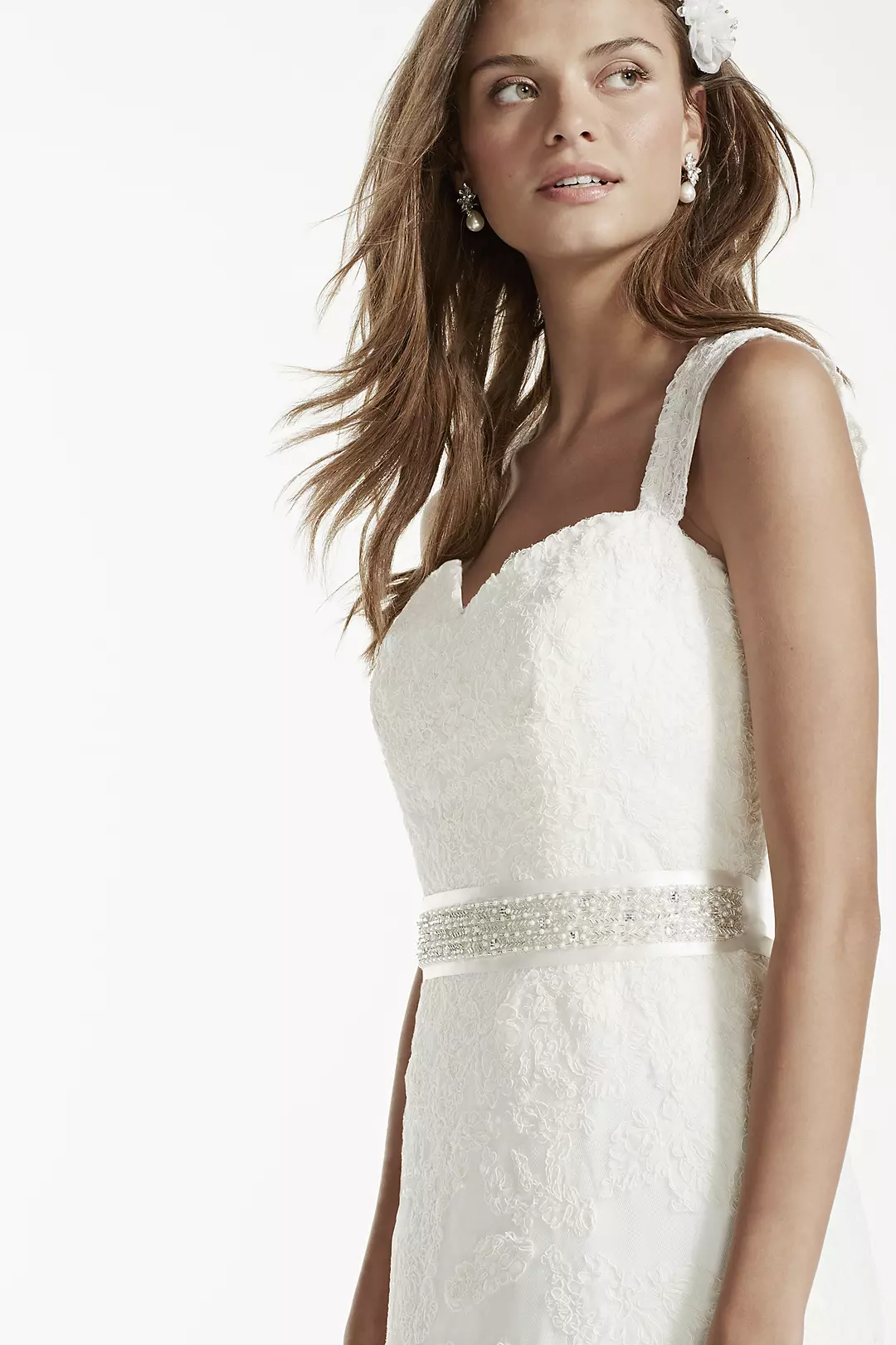As-Is Lace Cap Sleeve Wedding Dress Image 3