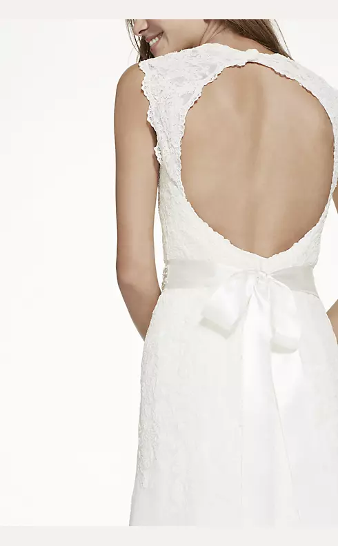 Cap Sleeve Lace Wedding Dress with Keyhole Back Image 6