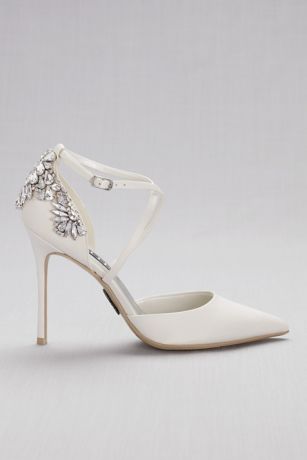 pointed toe cross strap heels