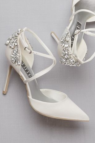 pointed toe cross strap heels