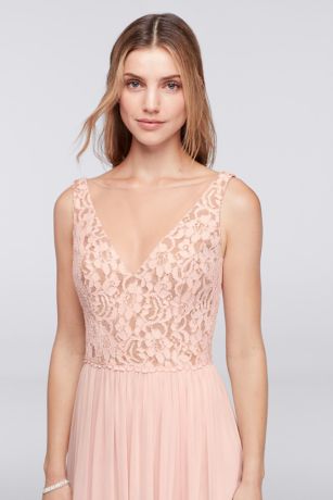 david's bridal long illusion mesh