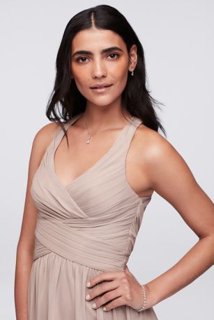 david's bridal short bridesmaids dresses David's Bridal Blue Halter Neck Fit and Flare
