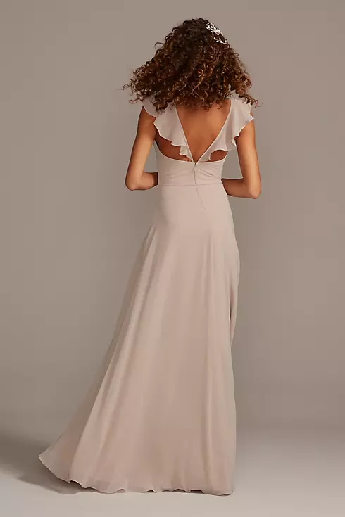 Ruffle Spaghetti Strap Chiffon Bridesmaid Dress Image 3