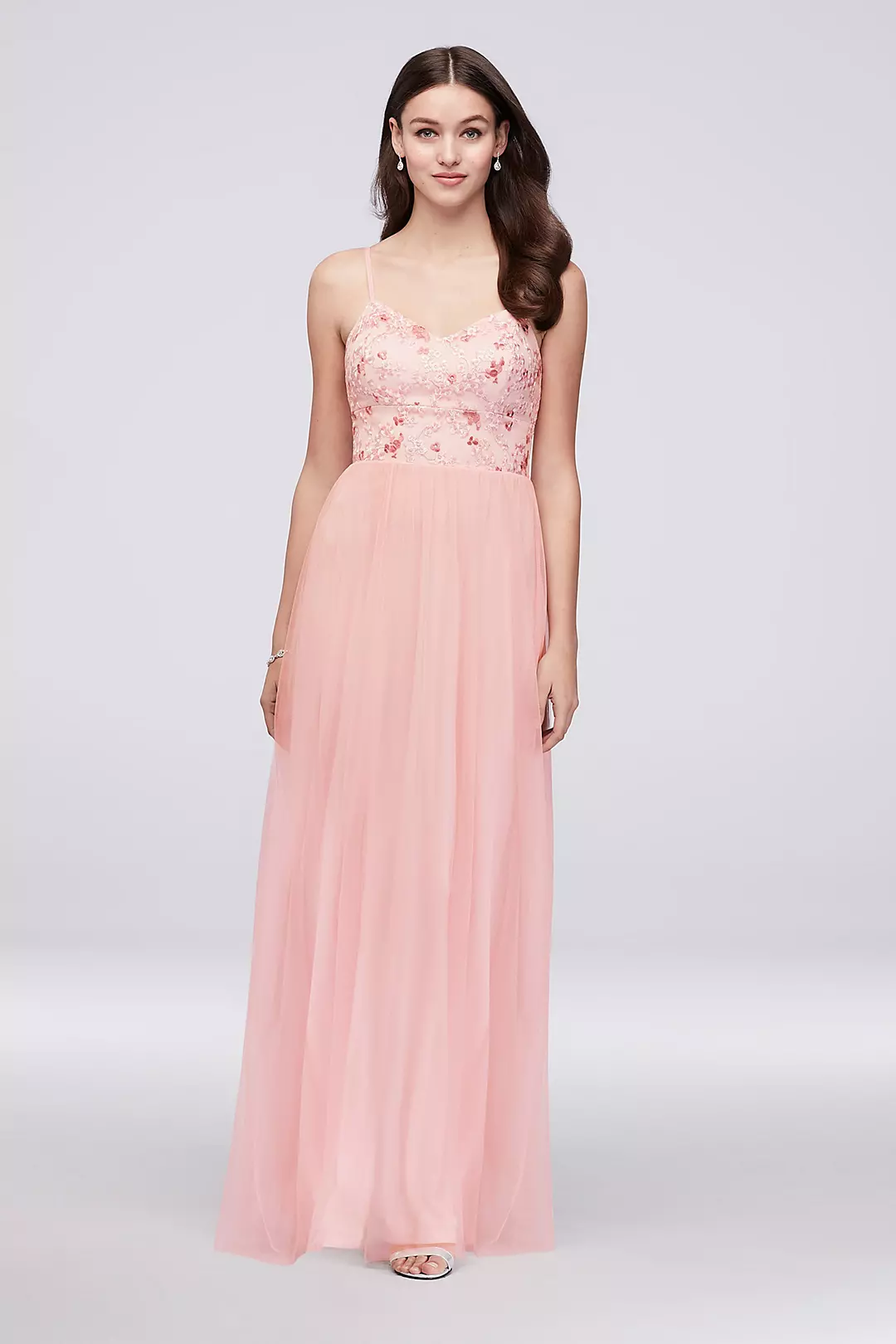 Tulle Bridesmaid Dress with Embroidered Bodice Image