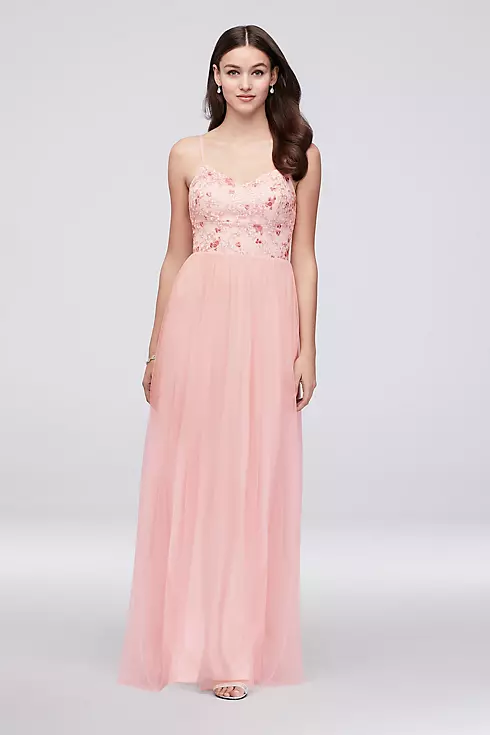 Tulle Bridesmaid Dress with Embroidered Bodice Image 1