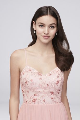 Tulle Bridesmaid Dress with Embroidered Bodice | David's Bridal