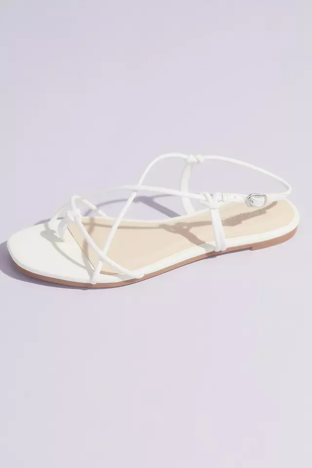 Vegan Leather Strappy Knot Flat Sandals Image 2