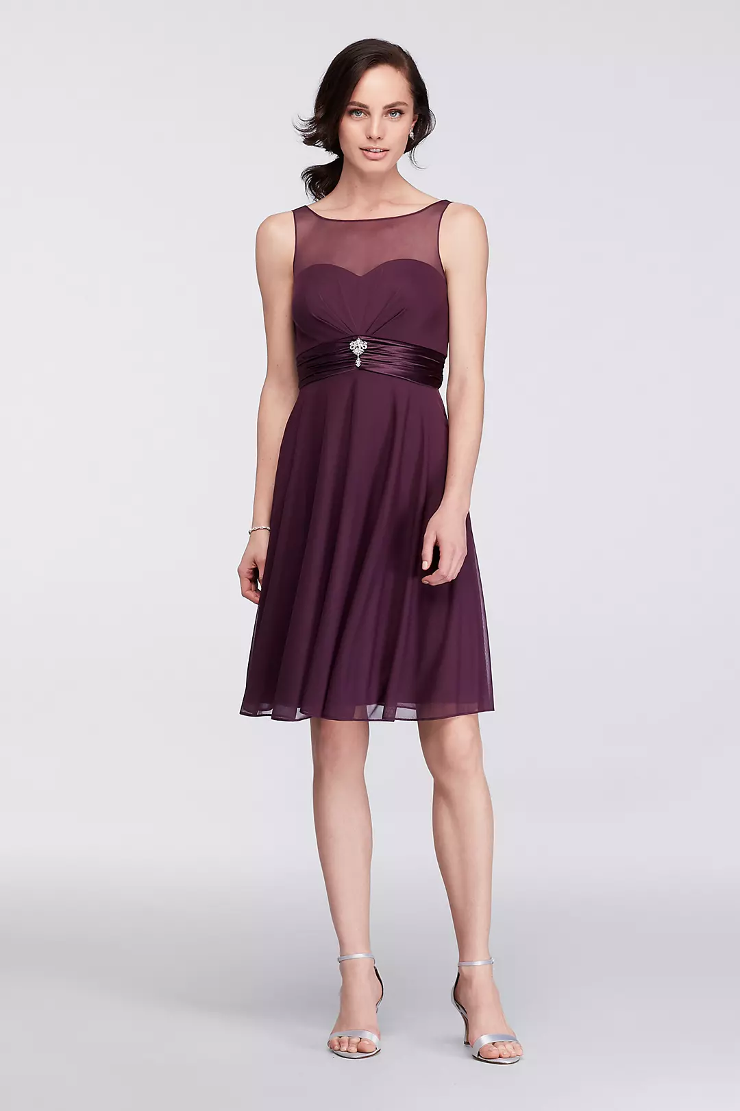 Short Dress with Illusion Sweetheart Neckline Image