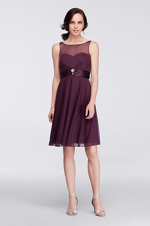 Short Dress with Illusion Sweetheart Neckline Image 4