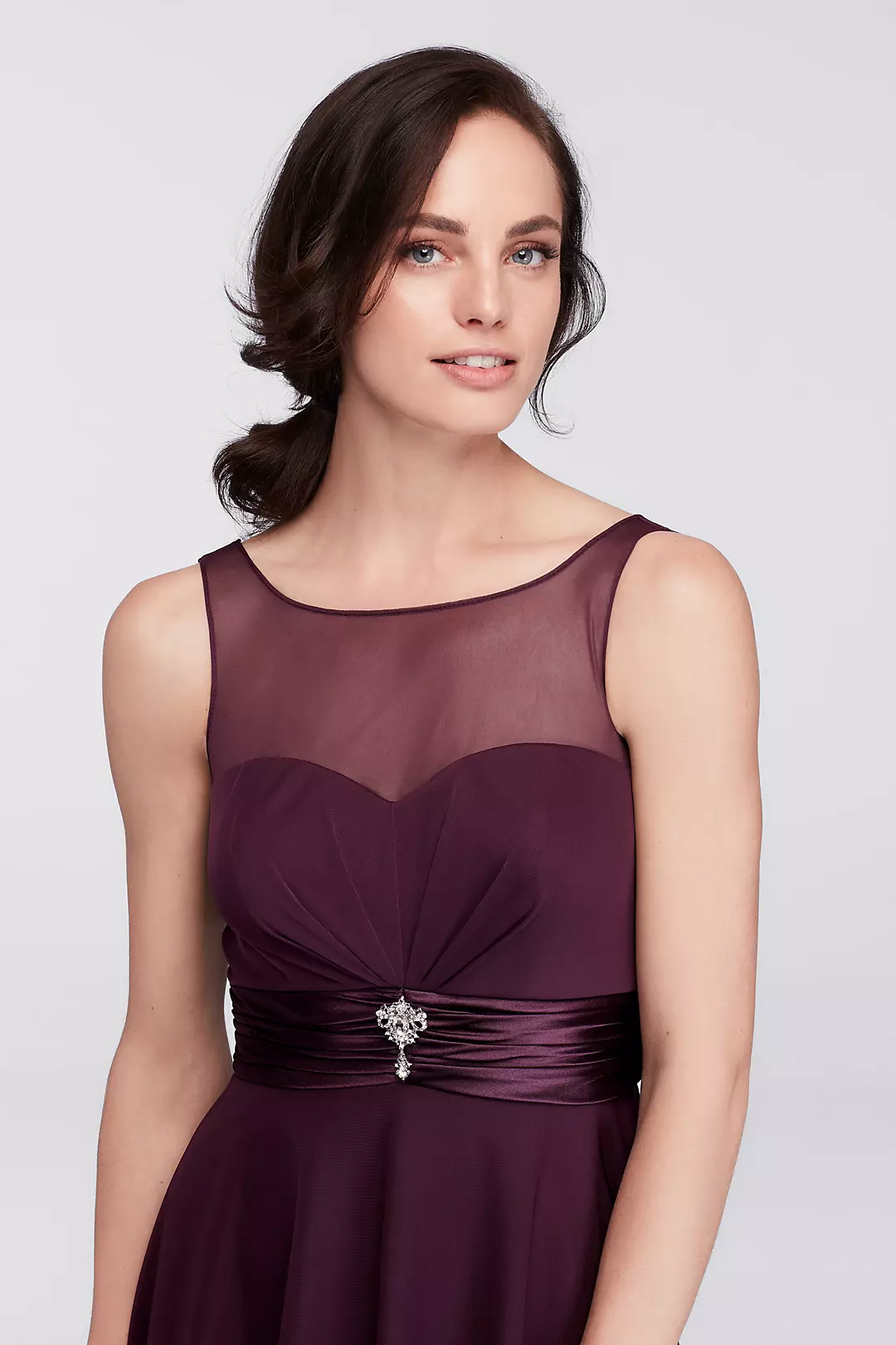 Short Dress with Illusion Sweetheart Neckline Image 3